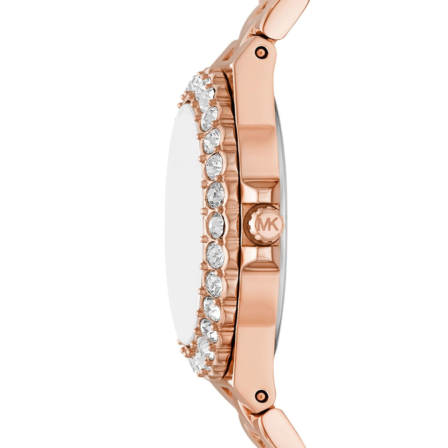 Michael Kors Lennox Analog Pink Dial Rose Gold Steel Strap Watch For Women - MK7396