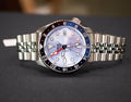 Seiko 5 Sports Automatic GMT SKX Sports Style Asia Exclusive Limited Edition Ice Blue Dial Silver Steel Strap Watch For Men - SSK029K1