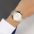 Emporio Armani Cream Dial Two Tone Steel Strap Watch For Men - AR11034