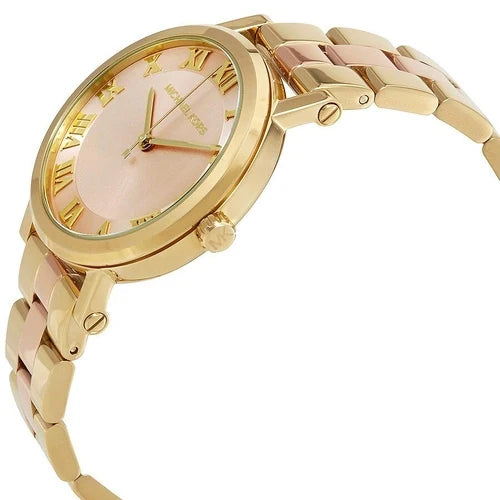 Michael Kors Norie Gold Dial Two Tone Steel Strap Watch for Women - MK3586