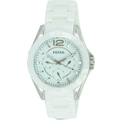 Fossil Ceramic White Dial White Ceramic Strap Watch for Women - CE1002