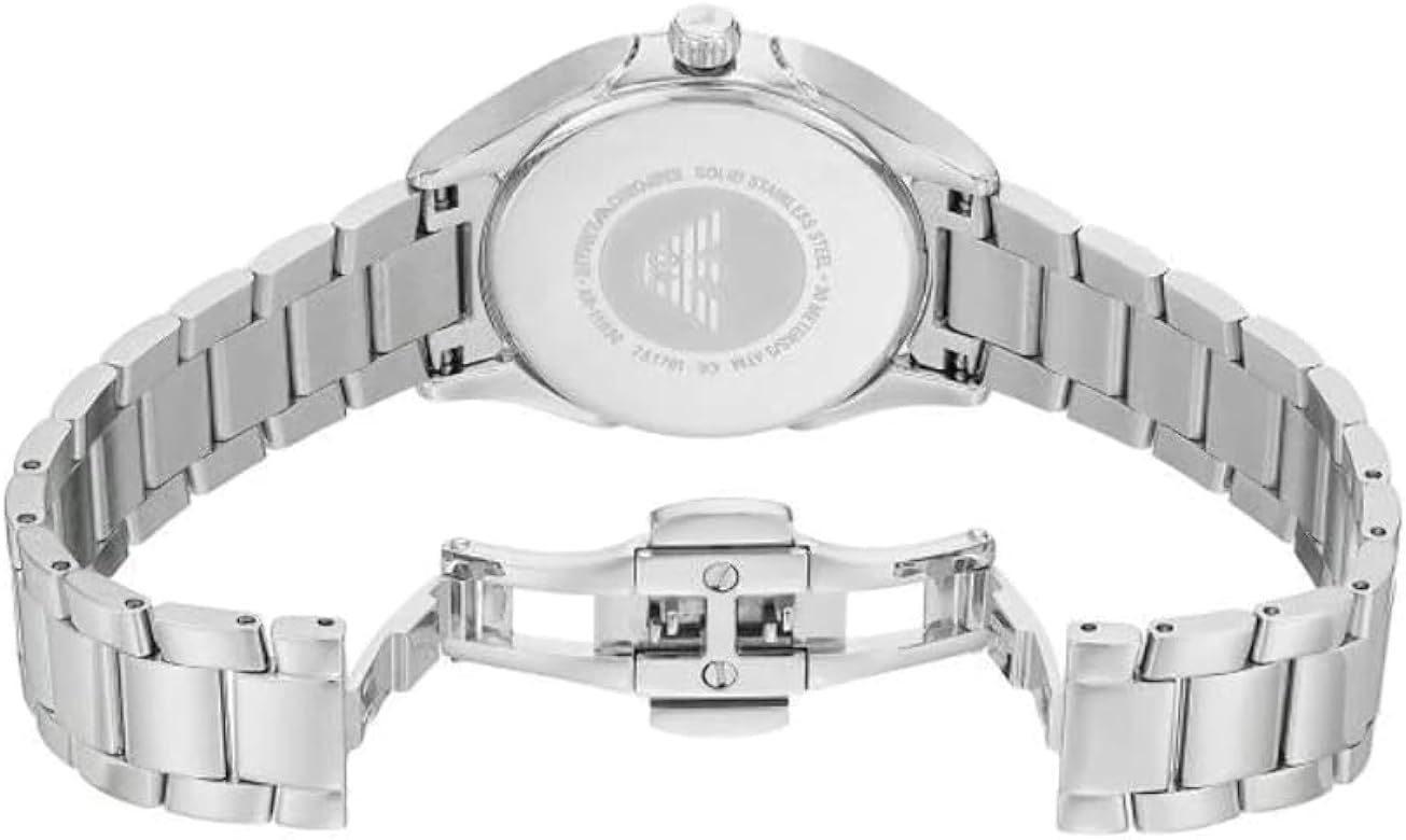 Emporio Armani Valeria Quartz Mother of Pearl Dial Silver Steel Strap Watch For Women - AR11030