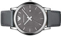 Emporio Armani Classic Quartz Grey Dial Grey Leather Strap Watch For Men - AR1730