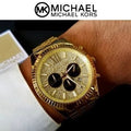 Michael Kors Lexington Crystals Gold Dial Gold Steel Strap Watch for Men - MK8494