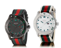 Gucci G Timeless Sport Black Dial Two Tone NATO Strap Watch For Men - YA126229