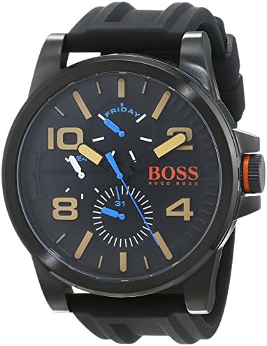 Hugo Boss Orange Detroit Analog Black Dial Black Silicone Strap Watch For Men - 1550011