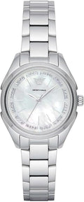 Emporio Armani Valeria Quartz Mother of Pearl Dial Silver Steel Strap Watch For Women - AR11030