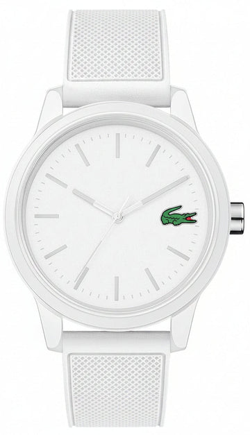 Lacoste 12.12 White Dial White Silicon Strap Watch for Men - 2010984