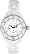 Chanel J12 Diamonds Ceramic White Dial White Steel Strap Watch for Women - J12 H1628