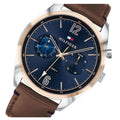 Tommy Hilfiger Deacan Blue Dial Brown Leather Strap Watch for Men - 1791549