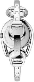 Gucci Horsebit Collection Mother of Pearl Black Dial Silver Steel Strap Watch For Women - YA139503