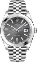 Rolex Datejust 41 Oyster Grey Dial Silver Oystersteel Bracelet Watch for Men - M126300-0008