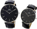 Daniel Wellington Classic Sheffield Black Dial Black Leather Strap Watch For Men - DW00100133