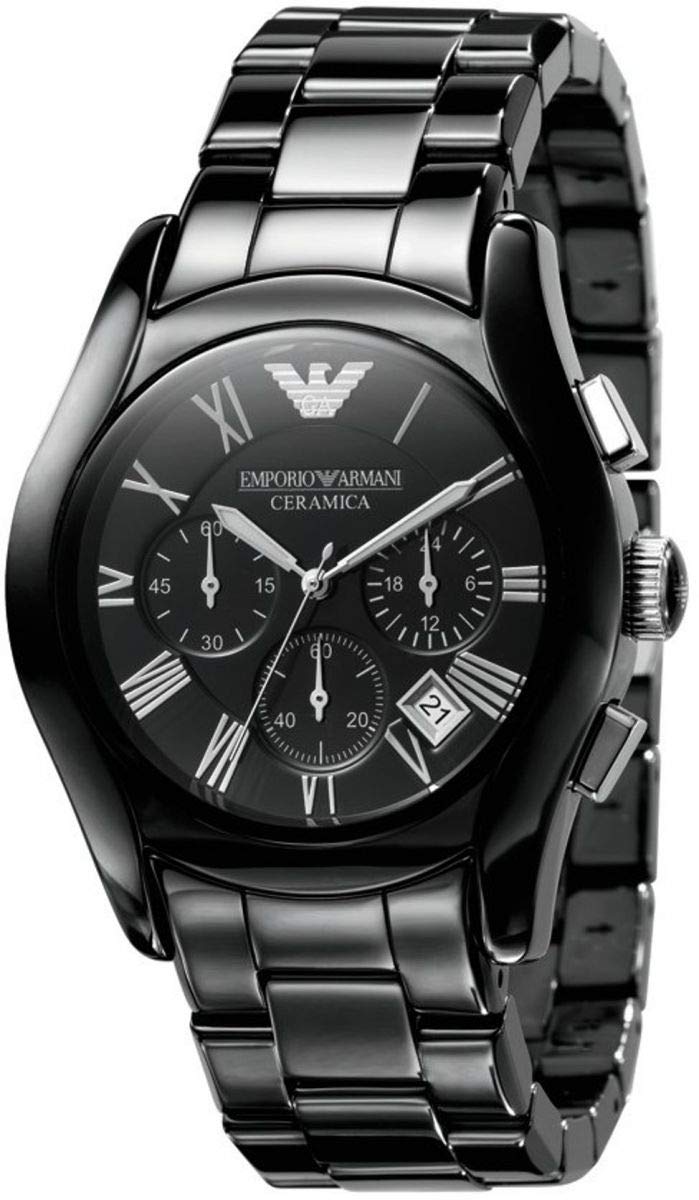 Emporio Armani Black Ceramic Dial Ceramic Strap Watch For Women - AR1401