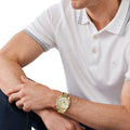 Michael Kors Lexington Gold Dial Gold Steel Strap Watch for Men - MK8281