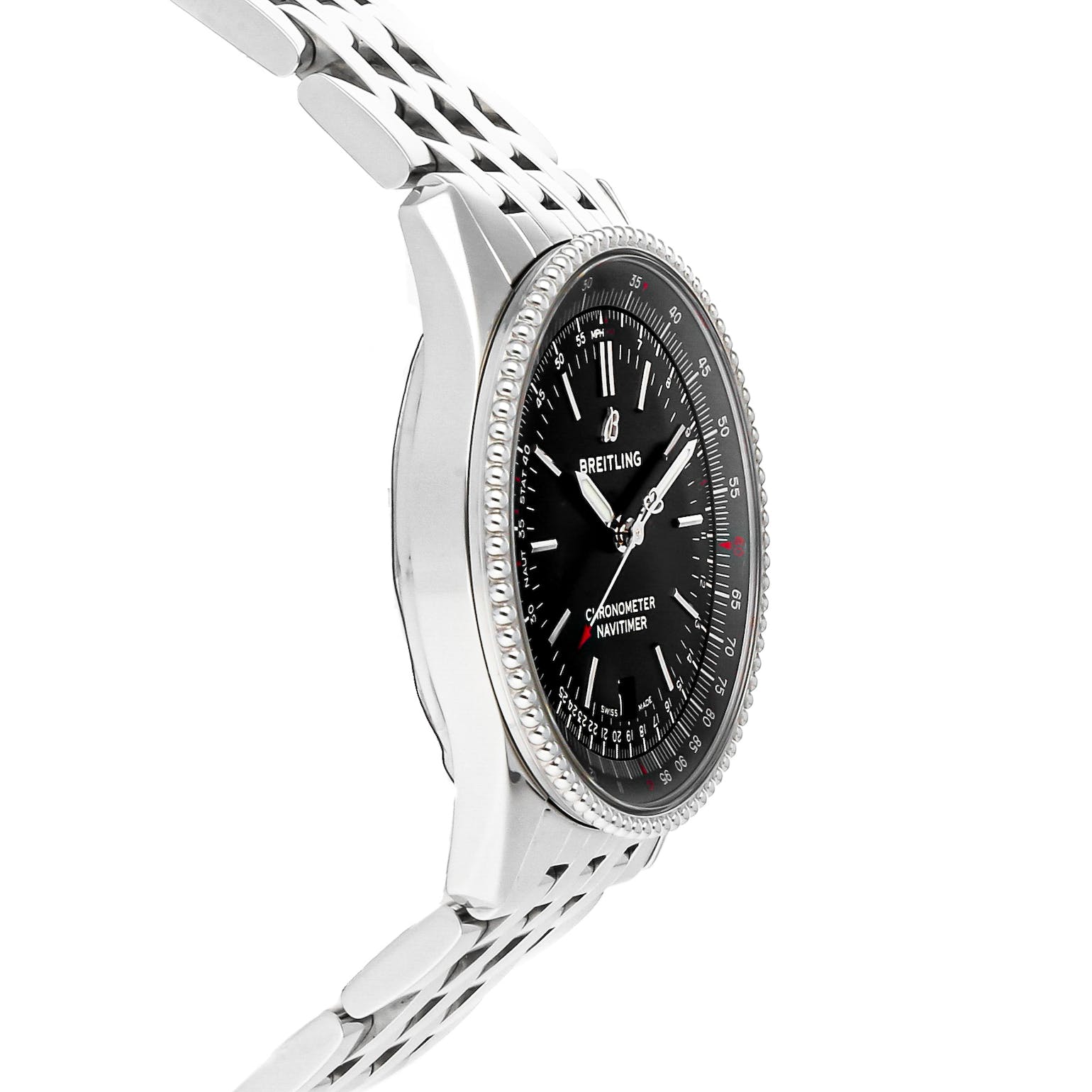 Breitling Navitimer Automatic 38mm Black Dial Stainless Steel Mens Watch - A17325241B1A1