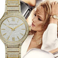 Michael Kors Kerry Crystals Gold Dial Gold Steel Strap Watch For Women - MK3360
