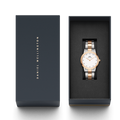 Daniel Wellington Iconic Link White Dial Two Tone Steel Strap Watch For Women - DW00100358