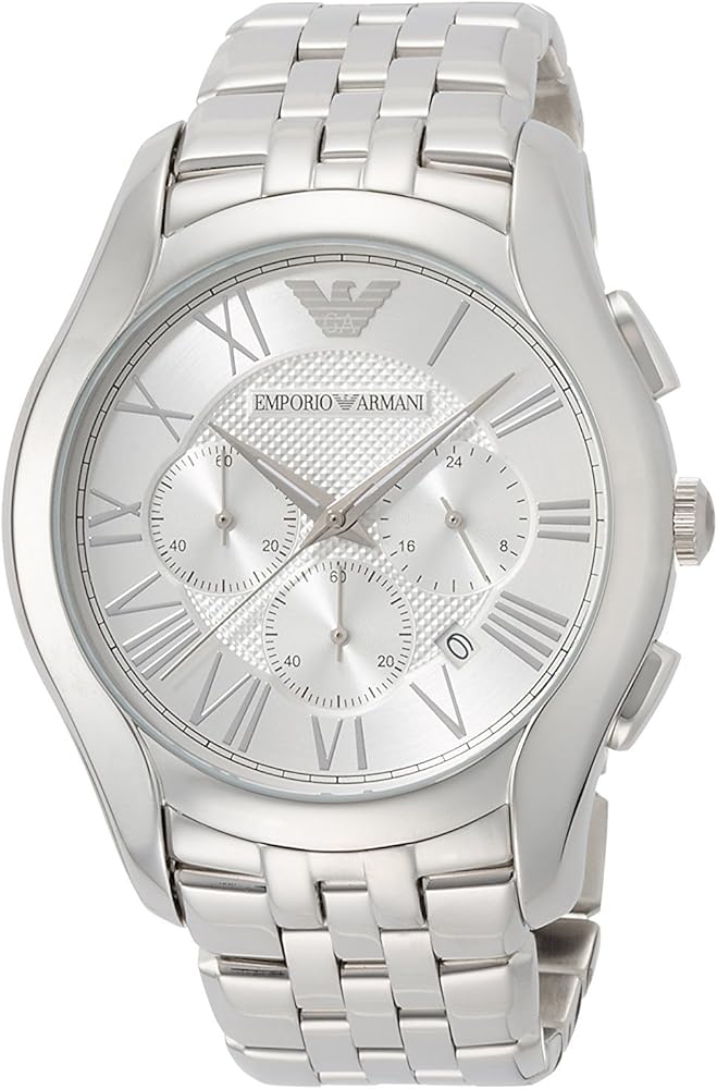 Emporio Armani Velente Chronograph Quartz Silver Dial Silver Steel Strap Watch For Men - AR1702