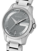 Gucci G Timeless Grey Dial Silver Steel Strap Watch For Women - YA126522