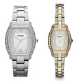 Fossil Wallace Silver Dial Silver Steel Strap Watch for Women - ES3174