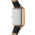 Daniel Wellington Quadro Black Dial Black Leather Strap Watch For Women  - DW00100449