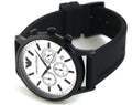 Emporio Armani Chronograph Quartz Silver Dial Black Rubber Strap Watch For Men - AR11048