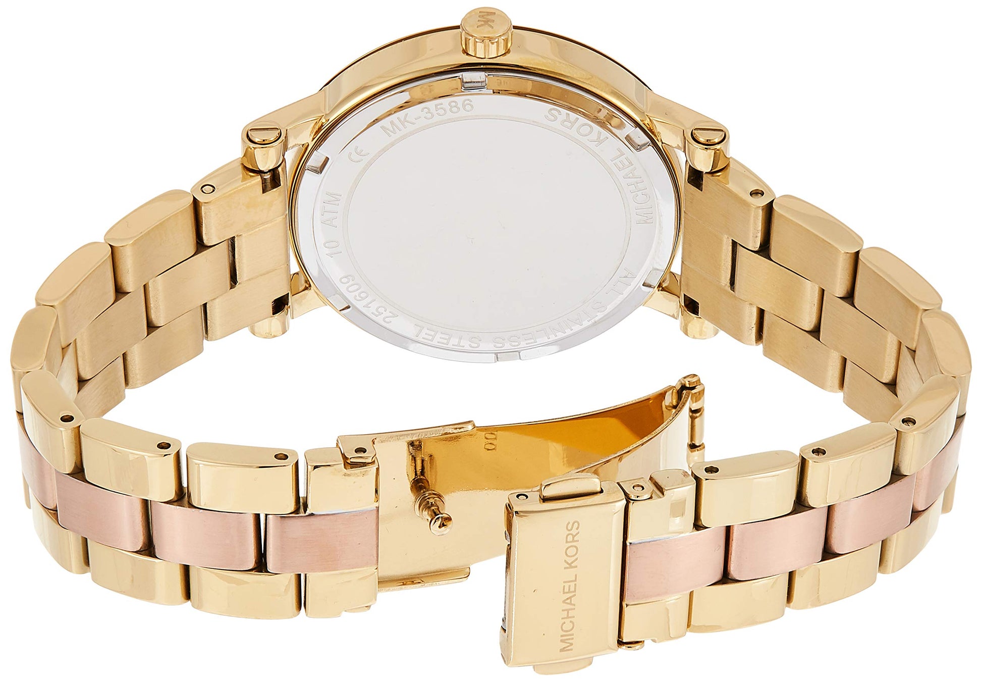 Michael Kors Norie Gold Dial Two Tone Steel Strap Watch for Women - MK3586
