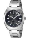 Gucci GG2570 Quartz Black Dial Silver Steel Strap Watch For Men - YA142301