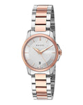 Gucci G Timeless Silver Dial Two Tone Steel Strap Watch For Women - YA126564