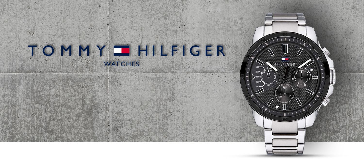 Tommy Hilfiger Iconic Quartz Black Dial Silver Steel Strap Watch for Men - 1791564