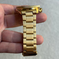 Seiko 5 Sports Automatic Black Dial Gold Steel Strap Watch For Men - SRPK18