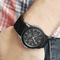 Michael Kors Runway Black Dial Black Rubber Strap Watch for Men - MK8107