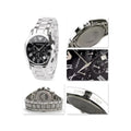 Emporio Armani Velente Chronograph Black Dial Silver Steel Strap Watch For Women - AR0674