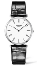 Longines La Grande Classique De Longines White Dial Black Leather Strap Watch for Women - L4.755.4.11.2