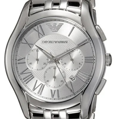Emporio Armani Velente Chronograph Quartz Silver Dial Silver Steel Strap Watch For Men - AR1702
