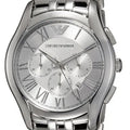 Emporio Armani Velente Chronograph Quartz Silver Dial Silver Steel Strap Watch For Men - AR1702