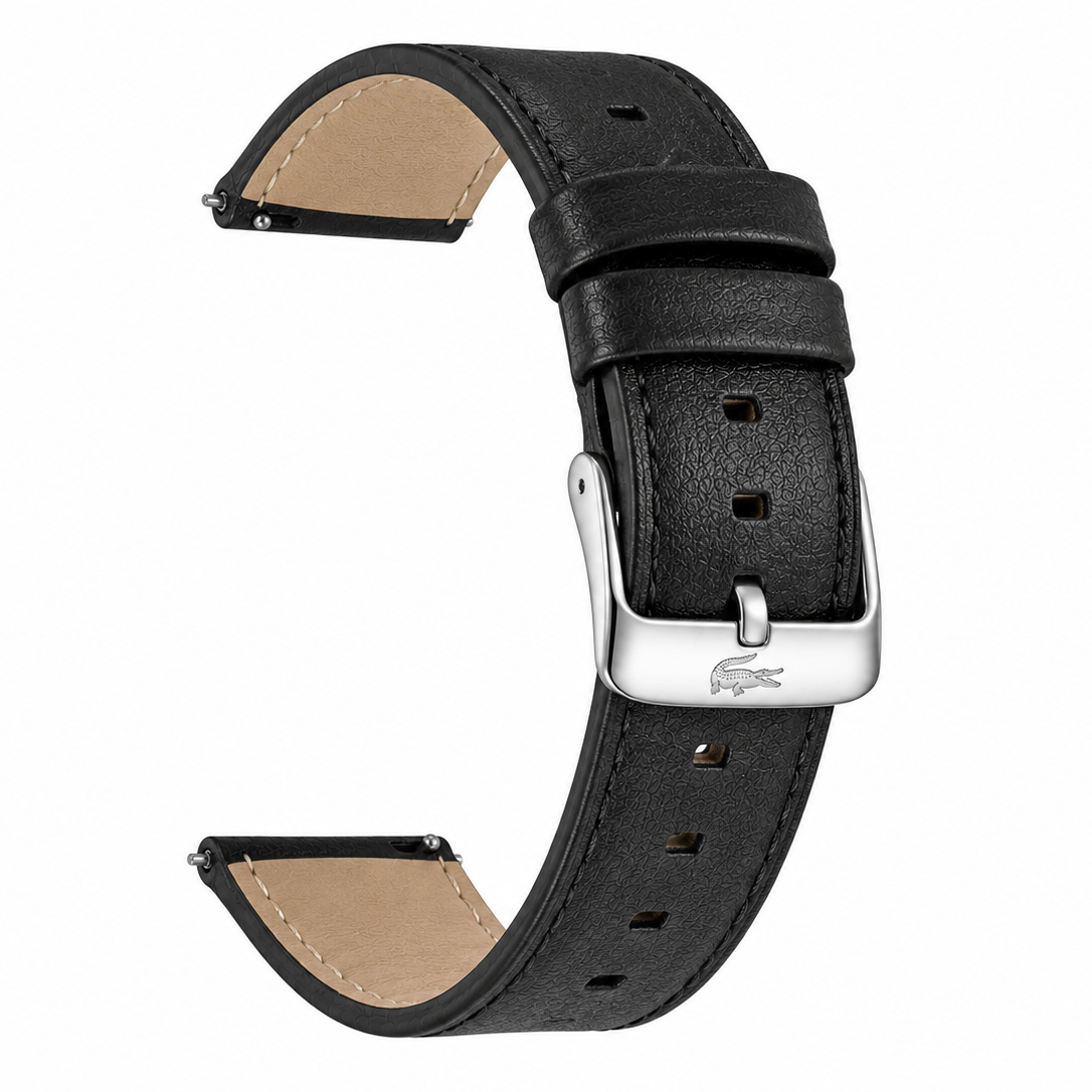 Lacoste Vienna Black Dial Balck Leather Strap Watch for Men - 2011074