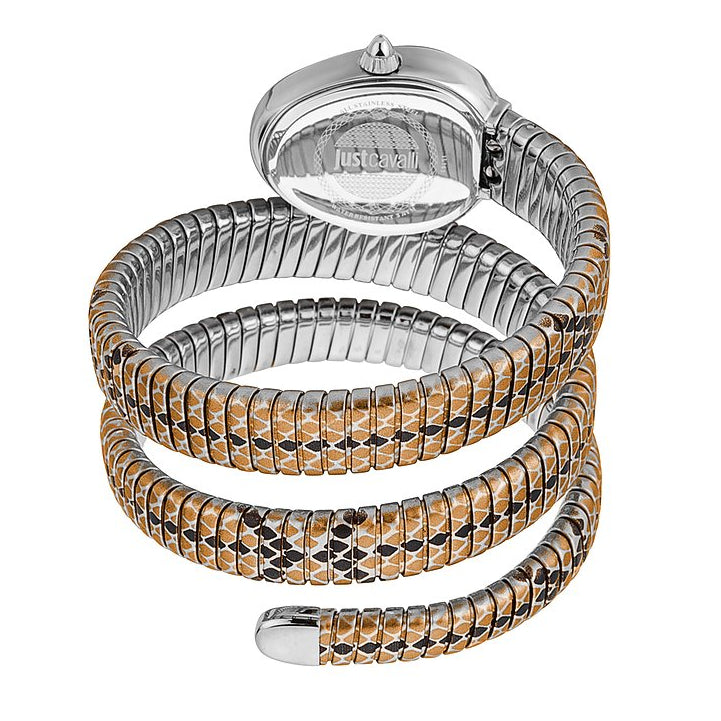 Just Cavalli Glam Snake White Dial Multicolor Steel Strap Watch for Women - JC1L163M0215