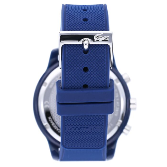 Lacoste 12.12 Chronograph Blue Dial Blue Silicon Strap Watch for Men - 2010970