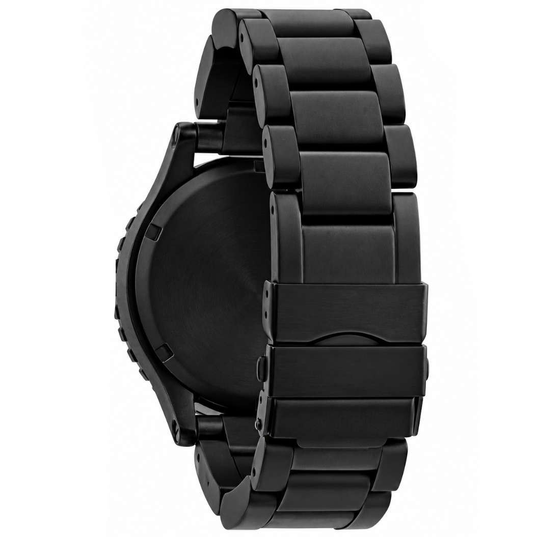 Nixon 42-20 Chrono Black Dial Black Steel Strap Watch for Men - A037-1041