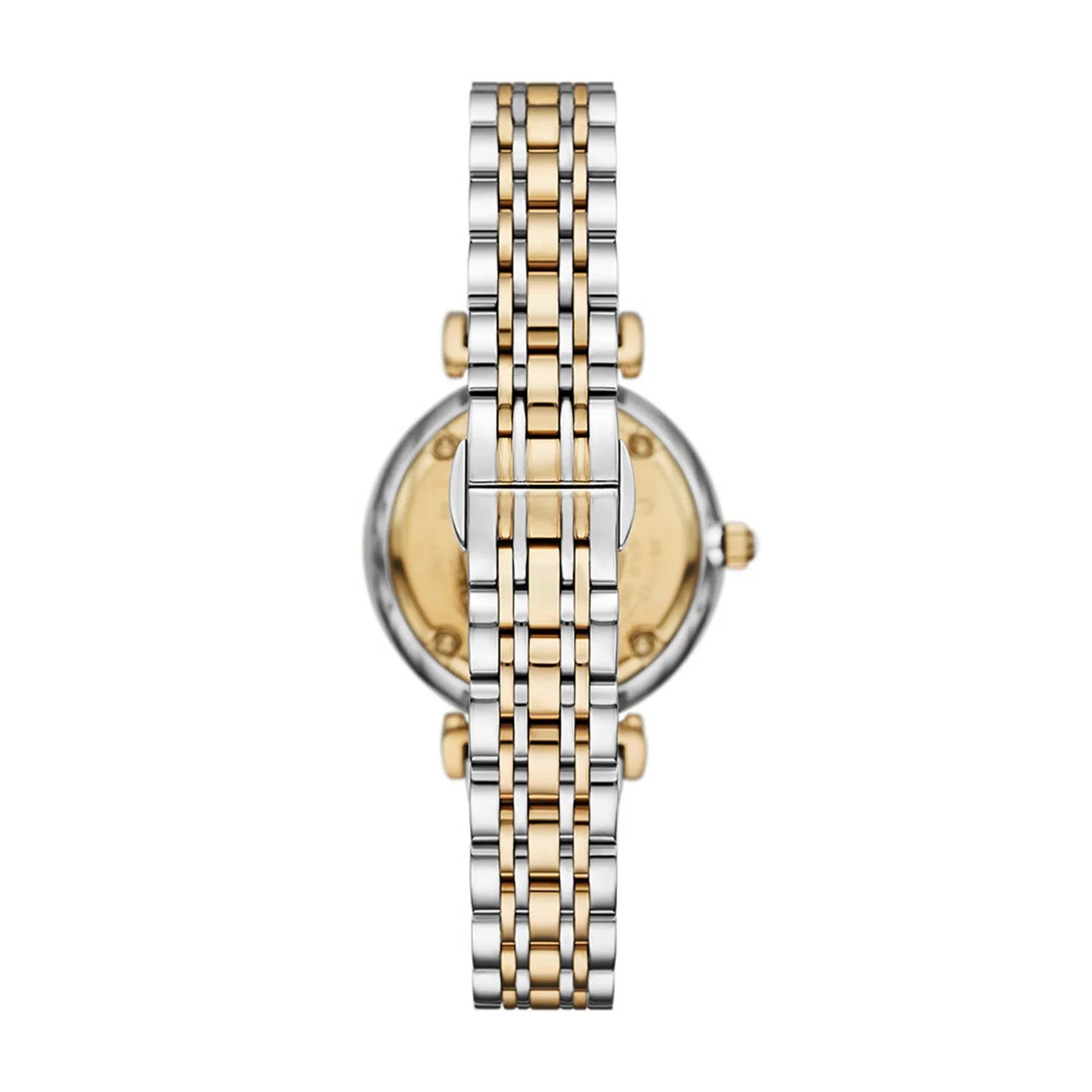 Emporio Armani Gianni T-Bar Beige Dial Two Tone Steel Strap Watch for Women - AR11702
