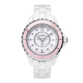 Chanel J12 Quartz Diamonds Ceramic White Dial White Steel Strap Watch for Women - J12 H4466