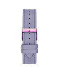 Guess Dahlia Analog Silver Dial Purple Leather Strap Watch For Women - GW0529L4