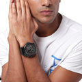 Diesel Daddy 2.0 Chronograph Grey Dial Blue Steel Strap Watch For Men - DZ7414