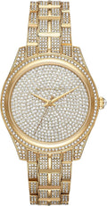 Michael Kors Lauryn Crystals Gold Dial Gold Steel Strap Watch For Women - MK3930