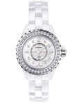 Chanel J12 Quartz Diamonds White Dial White Steel Strap Watch for Women - J12 H3110