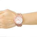 Michael Kors Brecken Chronograph Quartz Rose Gold Dial Rose Gold Steel Strap Watch For Women - MK6367