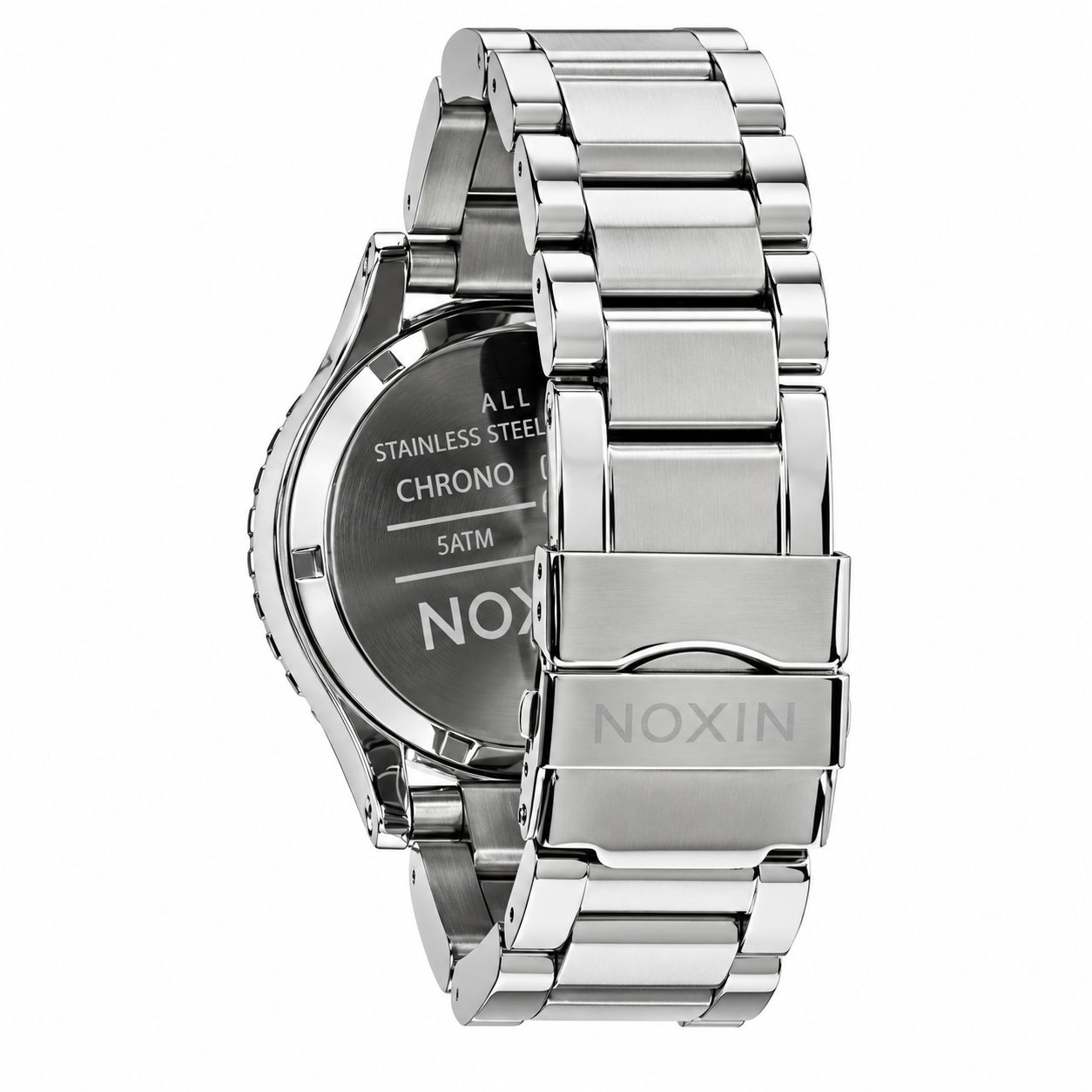 Nixon 42-20 Chrono Silver Dial Silver Steel Strap Watch for Men - A037-945