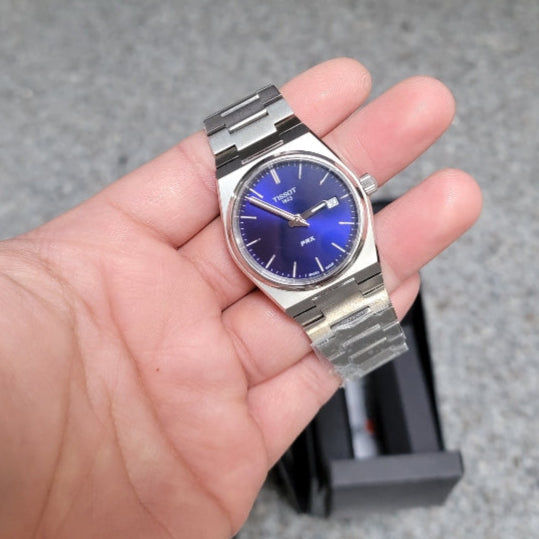Tissot PRX Blue Dial Silver Steel Strap Watch For Women - T137.210.11.041.00